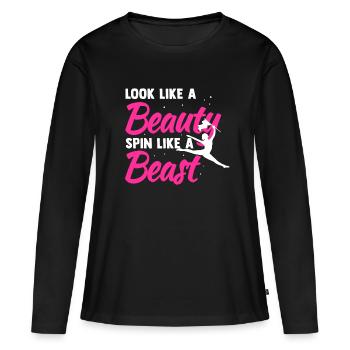 Color Guard Flagge Tanz Gymnastik - Frauen Premium Bio Langarmshirt - Schwarz - Vorne - Julia (174cm)