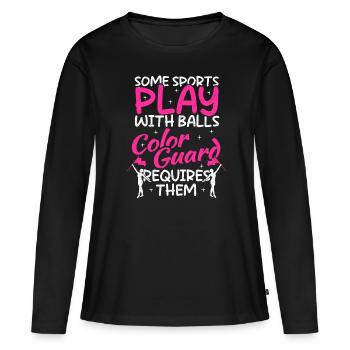 Color Guard Danse de gymnastique amusante - T-shirt manches longues Premium bio Femme - noir - Devant - Julia (174cm)