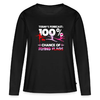 Color Guard Gymnastik Tanz Flagge Colorguard - Frauen Premium Bio Langarmshirt - Schwarz - Vorne - Julia (174cm)