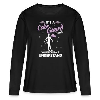 Color Guard Flagge Gymnastik Colorguard - Frauen Premium Bio Langarmshirt - Schwarz - Vorne - Julia (174cm)