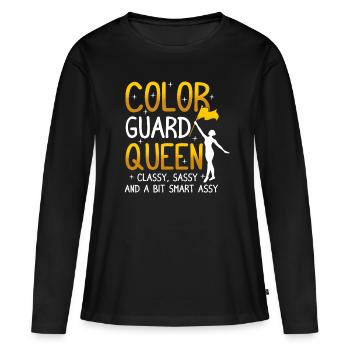 Color Guard Queen Dance Funny - T-shirt manches longues Premium bio Femme - noir - Devant - Julia (174cm)