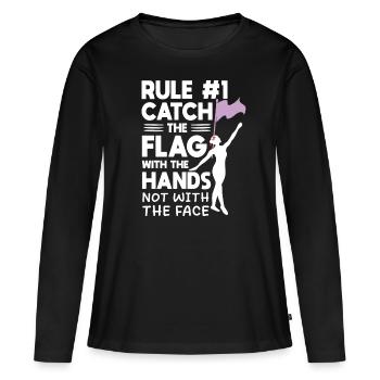 Color Guard Drapeau de gymnastique drôle - T-shirt manches longues Premium bio Femme - noir - Devant - Julia (174cm)