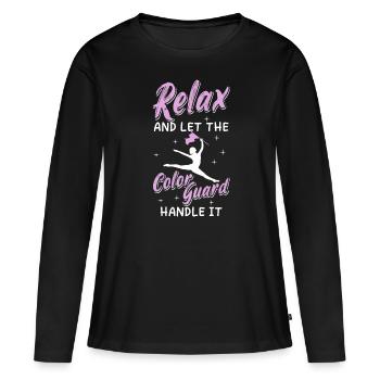 Color Guard Gymnastique Danse Défilé Militaire - T-shirt manches longues Premium bio Femme - noir - Devant - Julia (174cm)