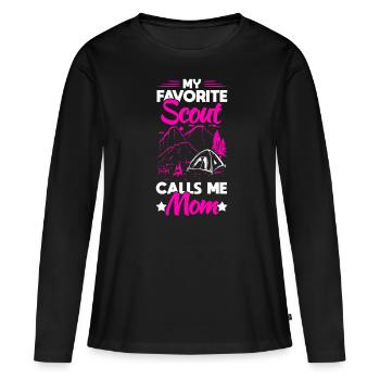 Boy Scout Mama Scouting Camp - T-shirt manches longues Premium bio Femme - noir - Devant - Julia (174cm)