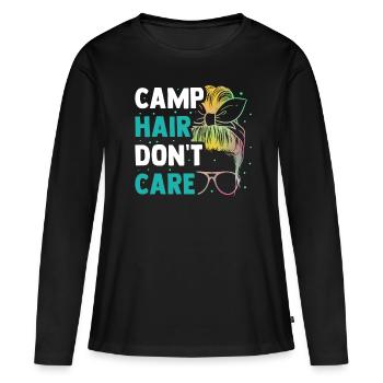Camping Camperin Camp Hair - Frauen Premium Bio Langarmshirt - Schwarz - Vorne - Julia (174cm)