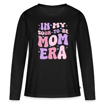 Maman Enceinte Grossesse - T-shirt manches longues Premium bio Femme - noir - Devant - Julia (174cm)