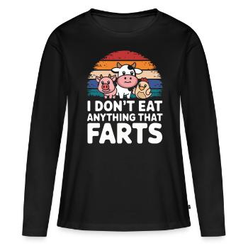 Végétarien Végétalien Végétarien Végétarien - T-shirt manches longues Premium bio Femme - noir - Devant - Julia (174cm)