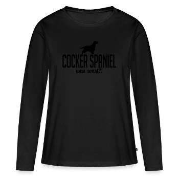 COCKER SPANIEL was sonst - Frauen Premium Bio Langarmshirt - Schwarz - Vorne - Julia (174cm)