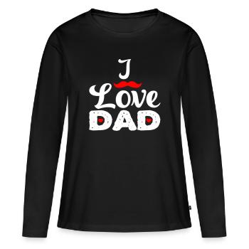 j’aime papa se - T-shirt manches longues Premium bio Femme - noir - Devant - Julia (174cm)