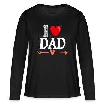 j’aime papa se - T-shirt manches longues Premium bio Femme - noir - Devant - Julia (174cm)