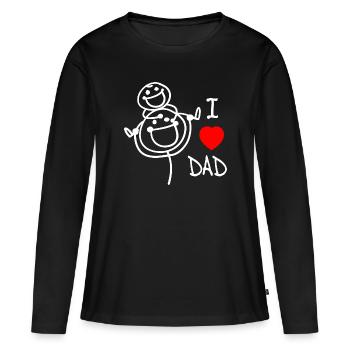 j’aime papa se - T-shirt manches longues Premium bio Femme - noir - Devant - Julia (174cm)