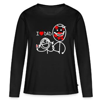 j’aime papa se - T-shirt manches longues Premium bio Femme - noir - Devant - Julia (174cm)
