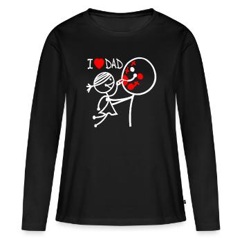 j’aime papa se - T-shirt manches longues Premium bio Femme - noir - Devant - Julia (174cm)