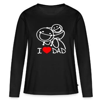 j’aime papa se - T-shirt manches longues Premium bio Femme - noir - Devant - Julia (174cm)