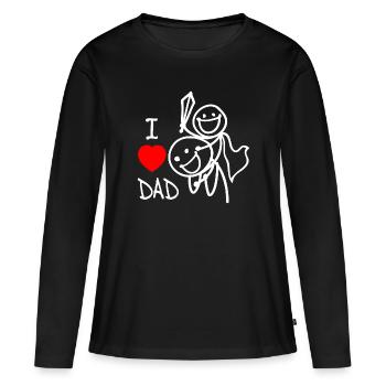 j’aime papa se - T-shirt manches longues Premium bio Femme - noir - Devant - Julia (174cm)