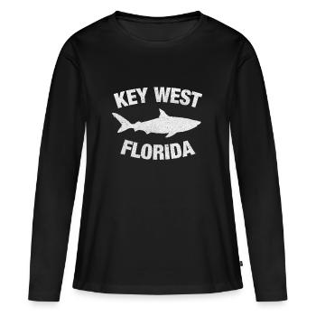 Hai Key West Florida - T-shirt manches longues Premium bio Femme - noir - Devant - Julia (174cm)