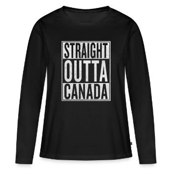 L’offre De La Terre Canada - T-shirt manches longues Premium bio Femme - noir - Devant - Julia (174cm)