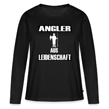 Angeln - Frauen Premium Bio Langarmshirt - Schwarz - Vorne - Julia (174cm)