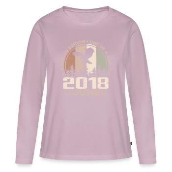 Incomparable since June 2018, 6th Anniversary - Women's Premium Organic Long Sleeve Shirt - dusky pink - Front - Julia (174cm)