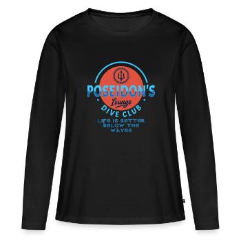Poseidon - T-shirt manches longues Premium bio Femme - noir - Devant - Julia (174cm)
