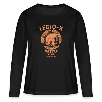 Legio X Battle Club - T-shirt manches longues Premium bio Femme - noir - Devant - Julia (174cm)