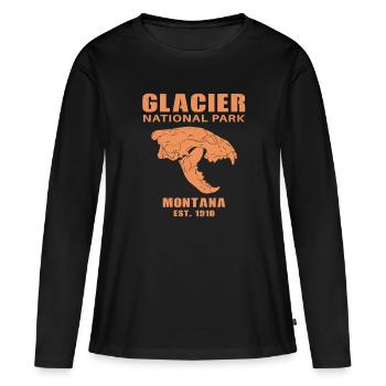 Parc national des Glaciers montana - T-shirt manches longues Premium bio Femme - noir - Devant - Julia (174cm)