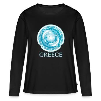 Dauphins Grèce Hellas - T-shirt manches longues Premium bio Femme - noir - Devant - Julia (174cm)