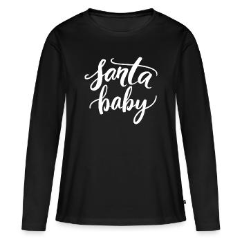 Père Noël cadeau de Noël - T-shirt manches longues Premium bio Femme - noir - Devant - Julia (174cm)