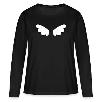 Ailes d'ange - ailes d'anges - T-shirt manches longues Premium bio Femme - noir - Devant - Julia (174cm)