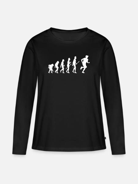 Läufer Evolution - Frauen Premium Bio Langarmshirt - Schwarz