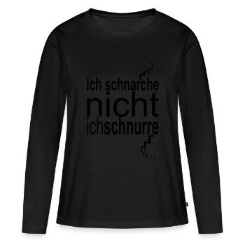 Je ne ronfle pas, je ronronne - T-shirt manches longues Premium bio Femme - noir - Devant - Julia (174cm)