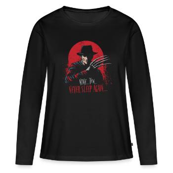 Ne plus jamais dormir - T-shirt manches longues Premium bio Femme - noir - Devant - Julia (174cm)
