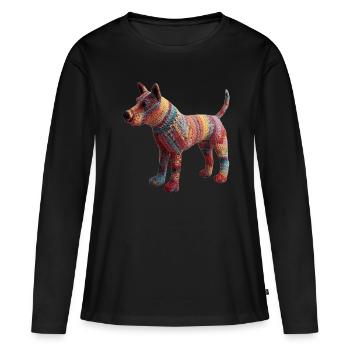 Connu comme un chien coloré est une figure de style - T-shirt manches longues Premium bio Femme - noir - Devant - Julia (174cm)