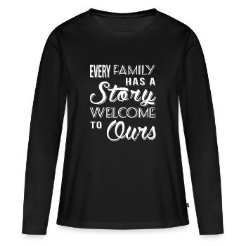 Family Story - Frauen Premium Bio Langarmshirt - Schwarz - Vorne - Julia (174cm)