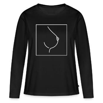 Brüste - Frauen Premium Bio Langarmshirt - Schwarz - Vorne - Julia (174cm)