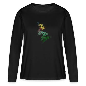 Der Bunte Weg - Frauen Premium Bio Langarmshirt - Schwarz - Vorne - Julia (174cm)