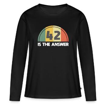 Answer 42 - Women's Premium Organic Long Sleeve Shirt - black - Front - Julia (174cm)