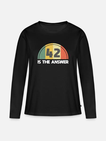 Antwort 42 - Frauen Premium Bio Langarmshirt - Schwarz