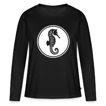 Hippocampe - T-shirt manches longues Premium bio Femme - noir - Devant - Julia (174cm)