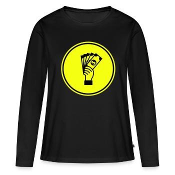 Monnaie Monnaie Silhouette - T-shirt manches longues Premium bio Femme - noir - Devant - Julia (174cm)