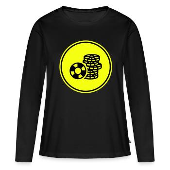 Icône de jeton de poker - T-shirt manches longues Premium bio Femme - noir - Devant - Julia (174cm)