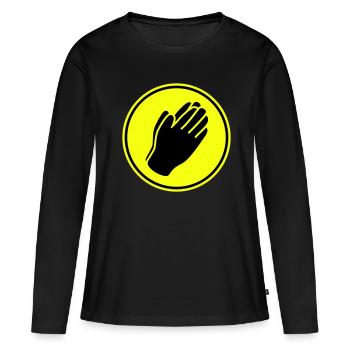 Icône Des mains de prière - T-shirt manches longues Premium bio Femme - noir - Devant - Julia (174cm)