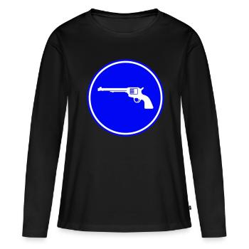 pistolet d’arme - T-shirt manches longues Premium bio Femme - noir - Devant - Julia (174cm)