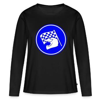 Casque de course - T-shirt manches longues Premium bio Femme - noir - Devant - Julia (174cm)