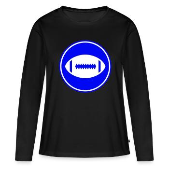 Icône de l’icône Football - T-shirt manches longues Premium bio Femme - noir - Devant - Julia (174cm)