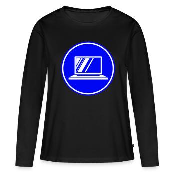 Icône de l’ordinateur portable - T-shirt manches longues Premium bio Femme - noir - Devant - Julia (174cm)