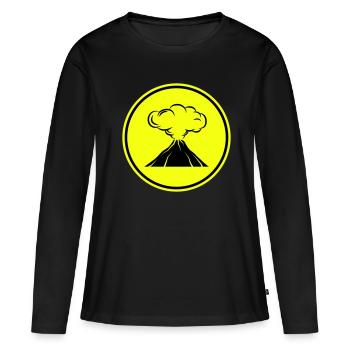 Icône de volcan - T-shirt manches longues Premium bio Femme - noir - Devant - Julia (174cm)