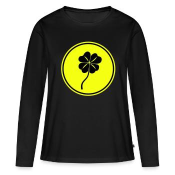 La chance de Cloverleaf - T-shirt manches longues Premium bio Femme - noir - Devant - Julia (174cm)