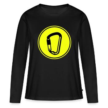 Kletterausrüstung Karabiner - Frauen Premium Bio Langarmshirt - Schwarz - Vorne - Julia (174cm)