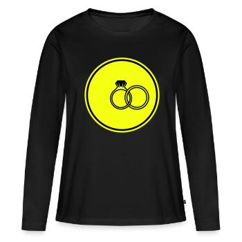 Eheringe symbol - Frauen Premium Bio Langarmshirt - Schwarz - Vorne - Julia (174cm)